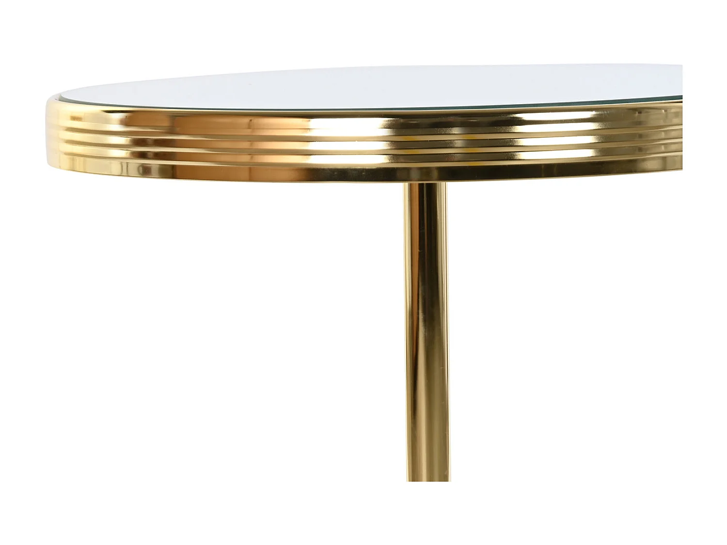 Messing bijzettafel met spiegel 42,5 x 42,5 x 49 cm, goudkleurig