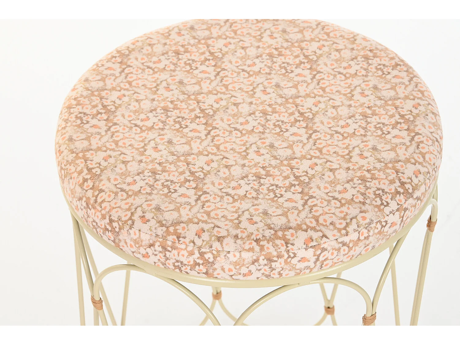 Bijzettafel van rotan en metaal, 35x35x49 cm, naturel.