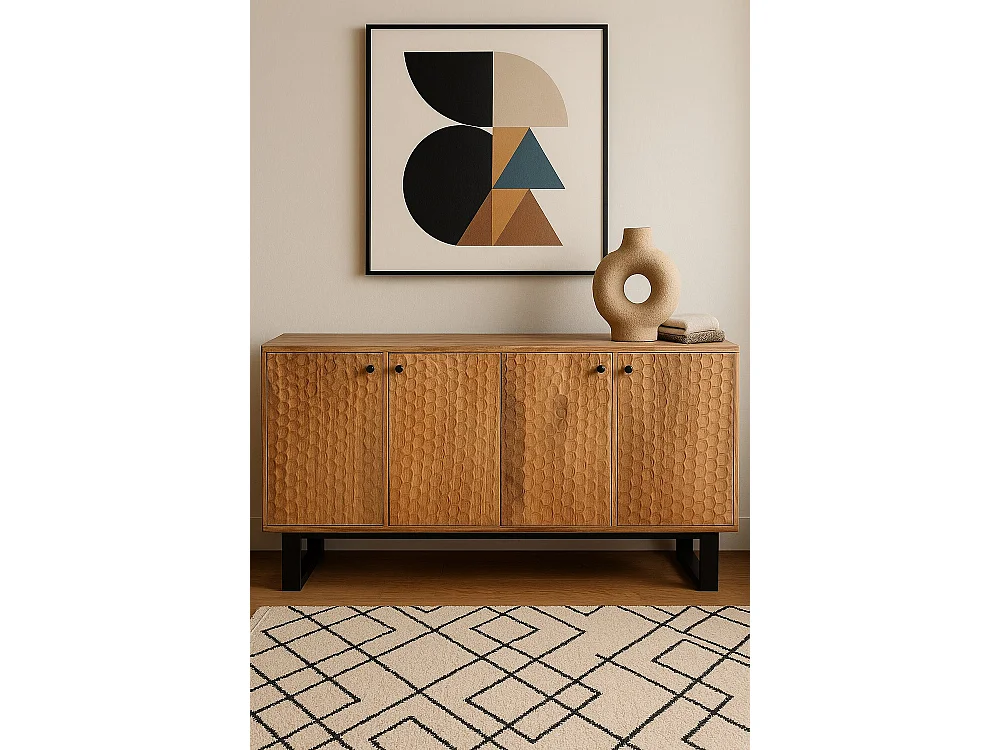 Buffet de metal de acácia 170x40x80