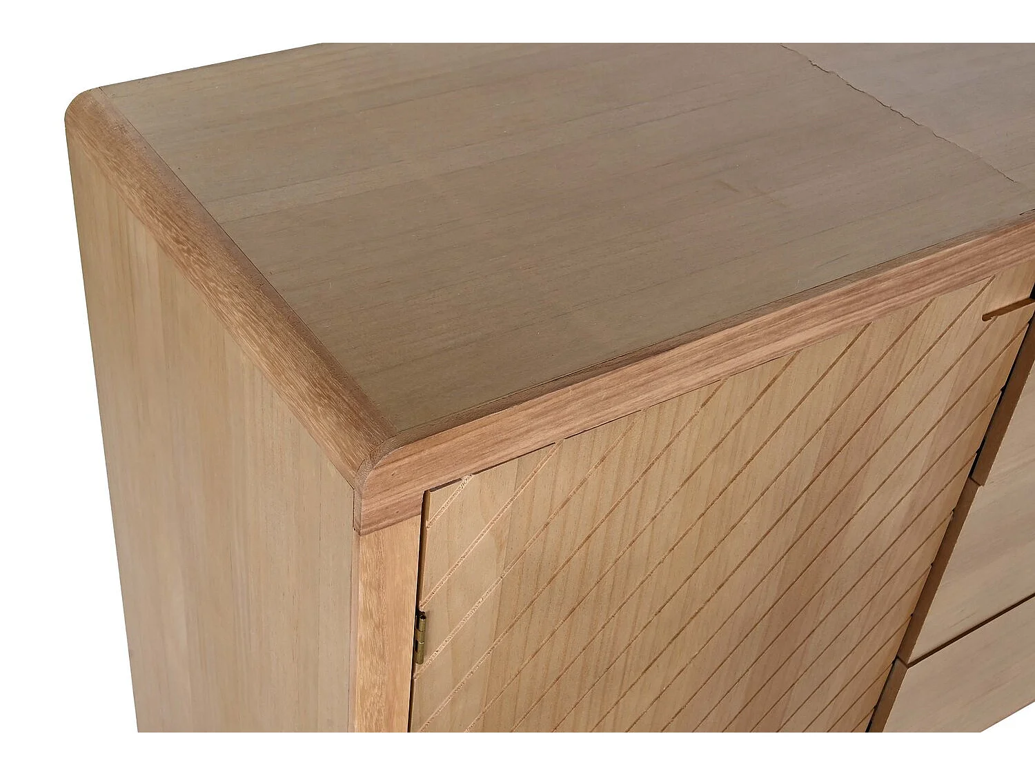 Grenen MDF dressoir 120x40x80 cm, 3 lades, lichtbruin