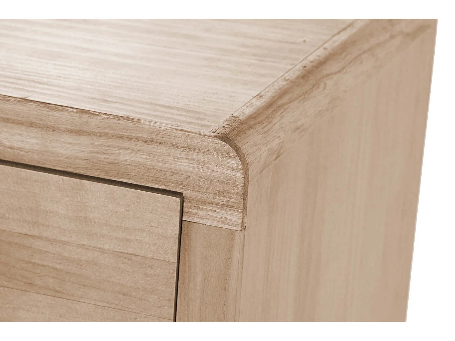 Grenen MDF dressoir 120x40x80 cm, 3 lades, lichtbruin