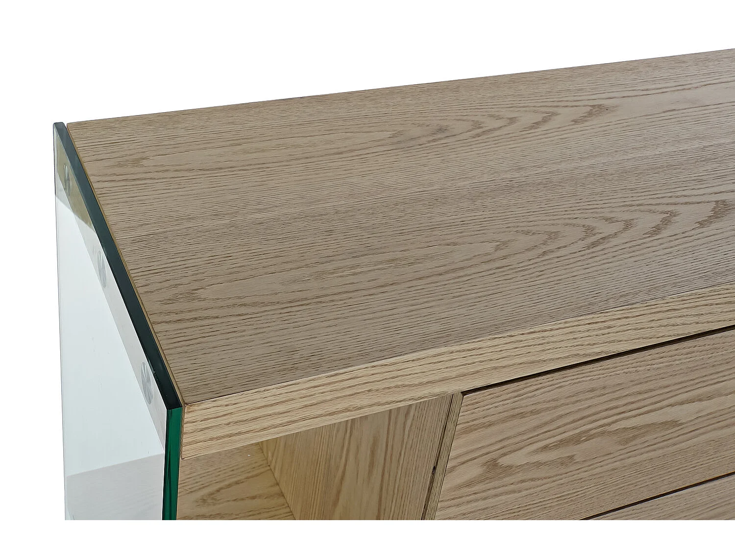 MDF glazen buffetkast 160x45x80 cm, lichtbruin