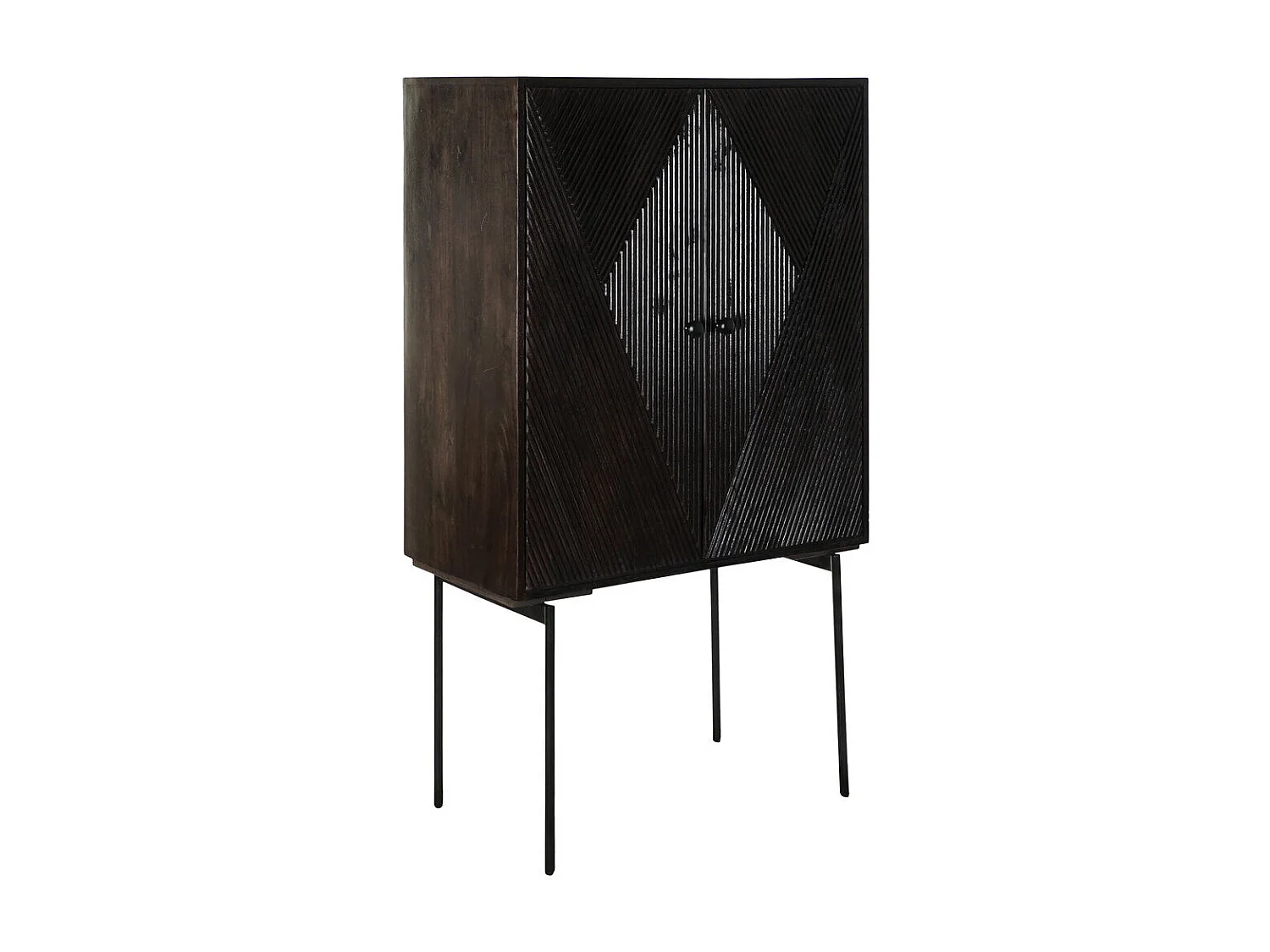Credenza in metallo Mango 84X43X153,5 Marrone scuro