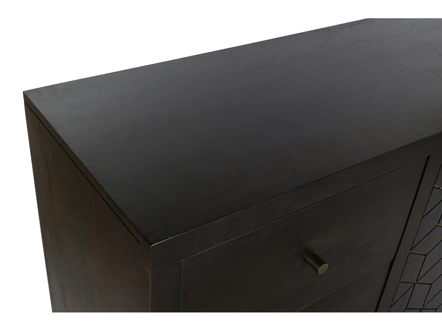 Buffet Acacia Metallo 160X40X90 Marrone Scuro