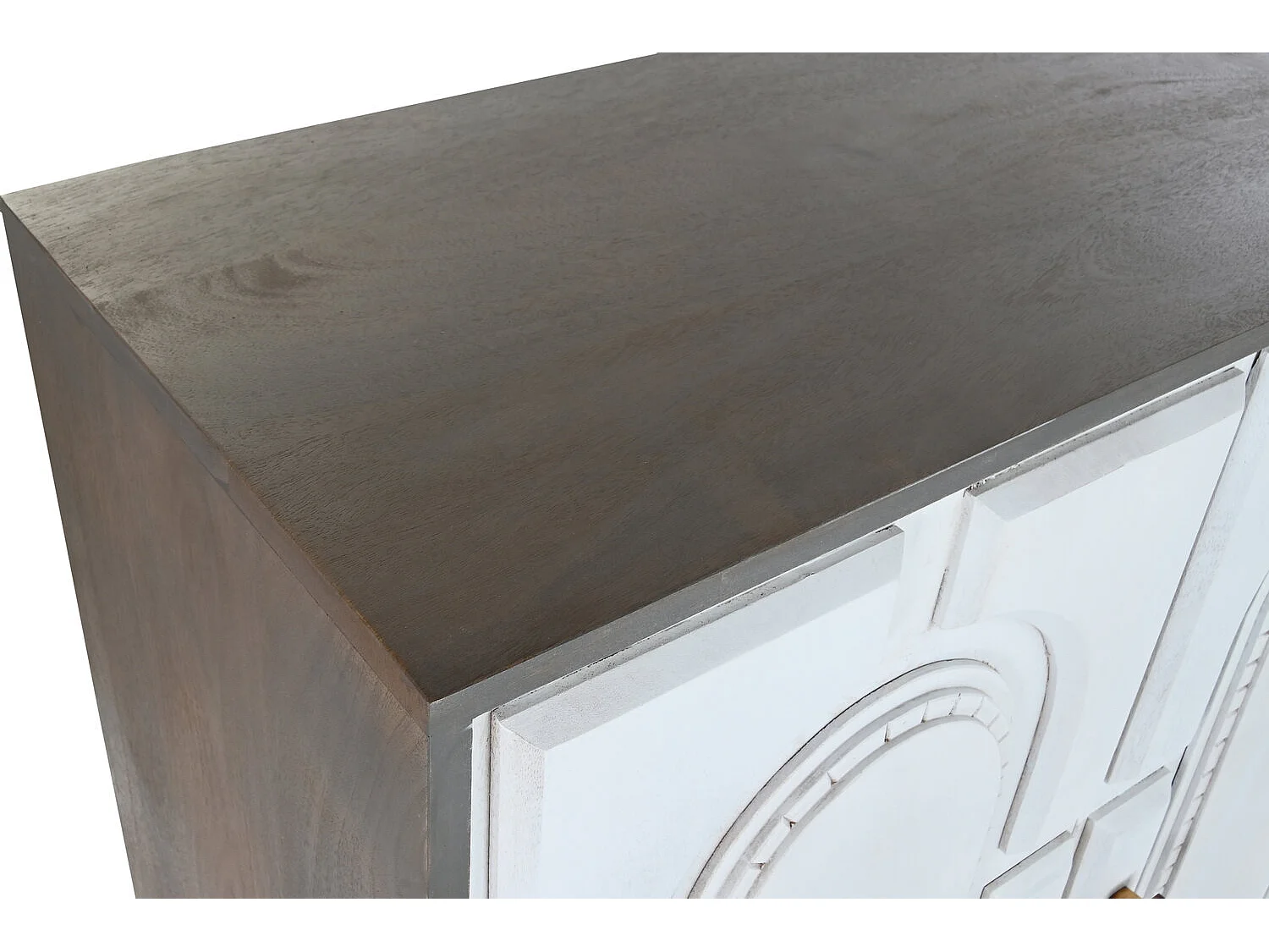 Aparador com puxador de latão, 93 x 41 x 114 mm, losango branco