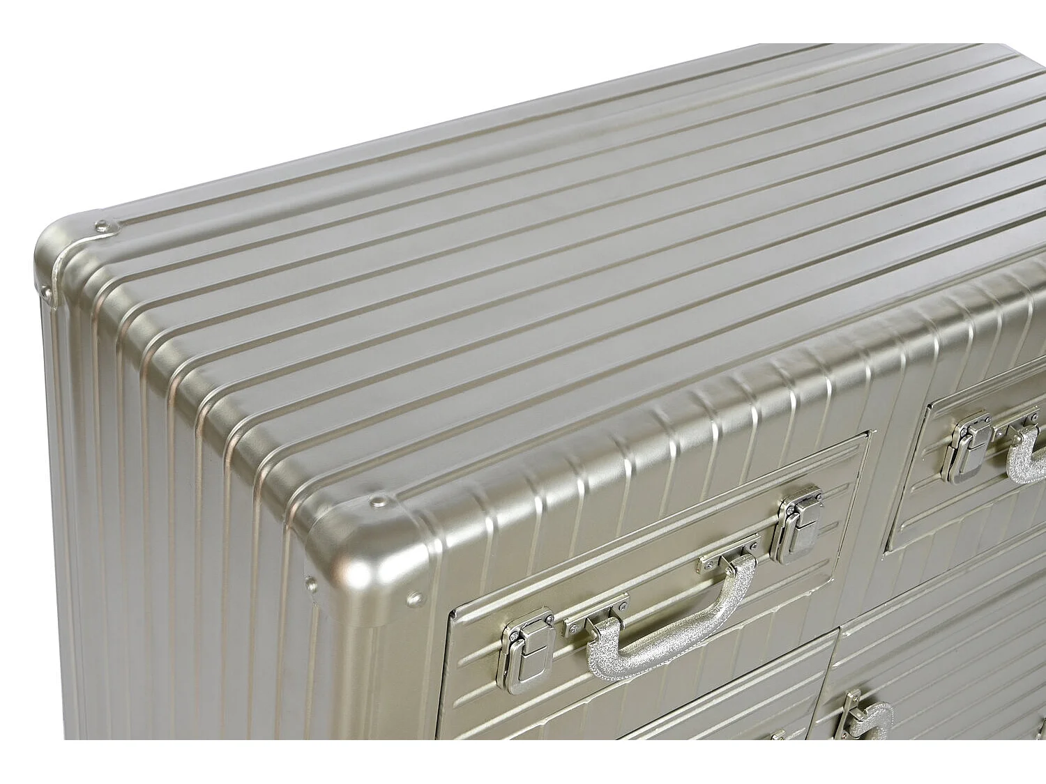 Aparador metálico em MDF 80x39x82 Prateado