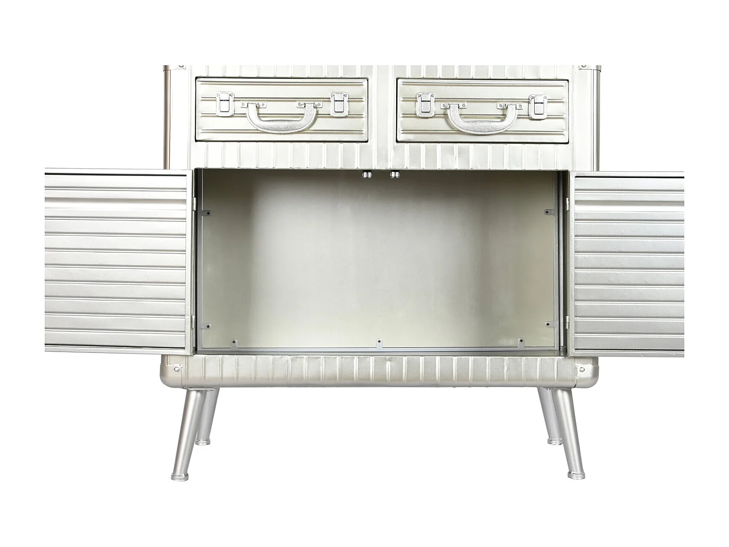 Aparador metálico em MDF 80x39x82 Prateado