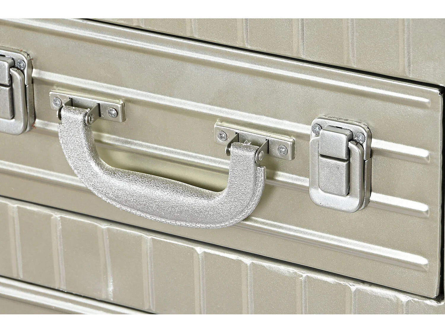 Aparador metálico em MDF 80x39x82 Prateado