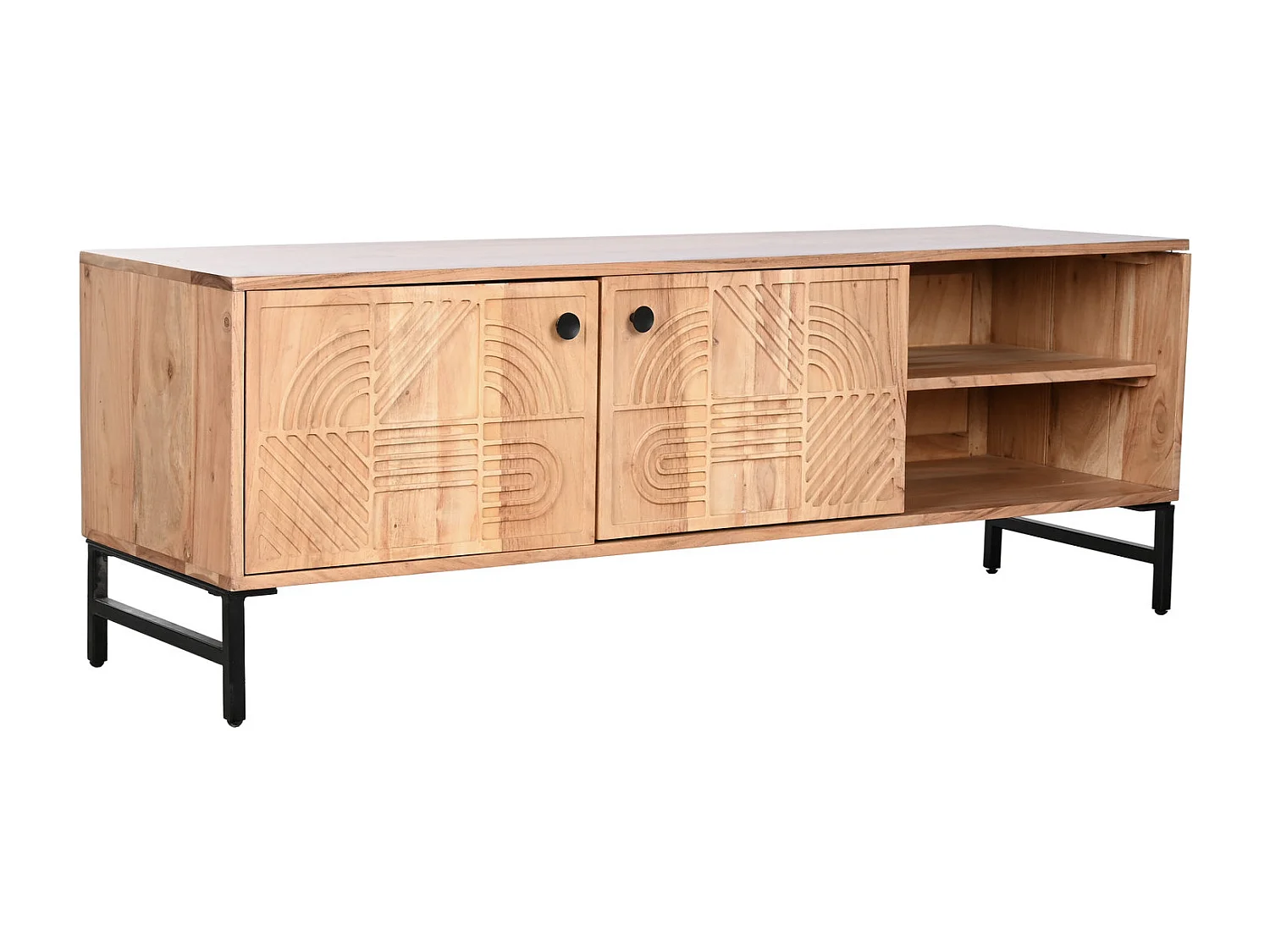 Mobile TV in metallo Acacia 145X40X45 Naturale