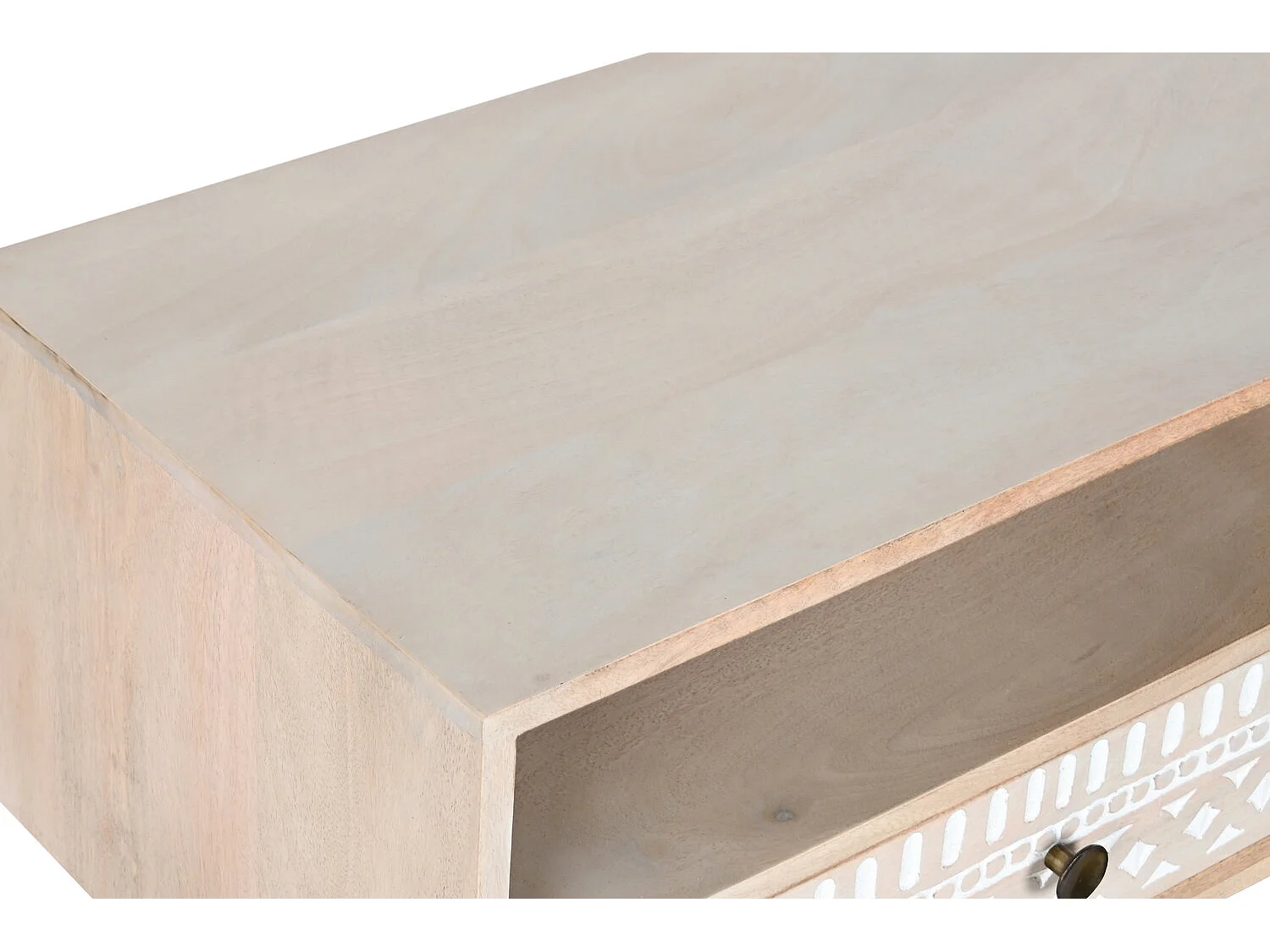Mango tv-meubel 130x40x45 cm met witte rand