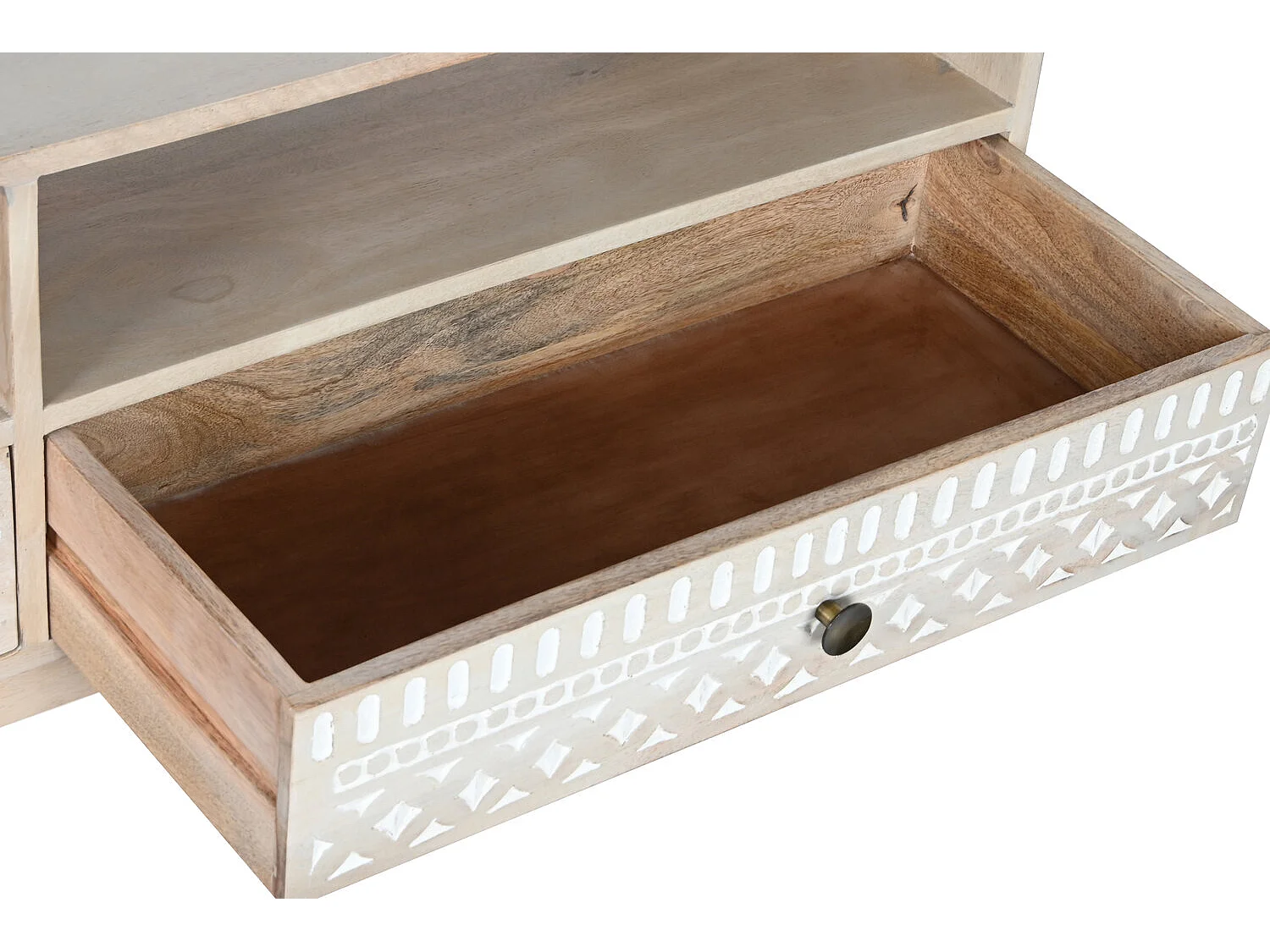 Mango tv-meubel 130x40x45 cm met witte rand