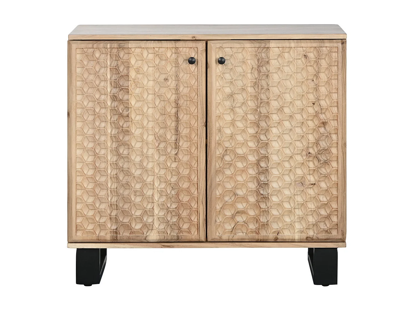 Aparador de metal em acácia 88x40x80