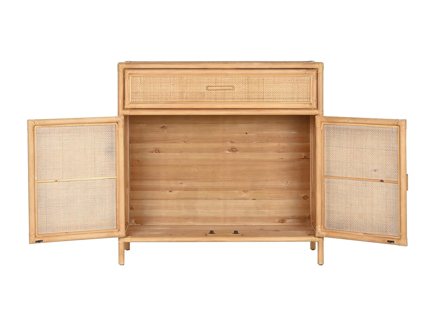 Dressoir van vurenhout 100x40x100 cm, 1 lade, naturel