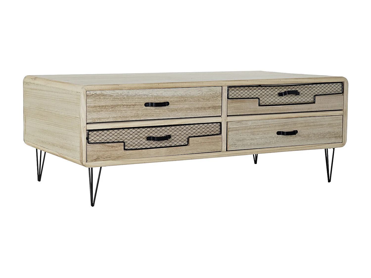 Mobile TV in metallo Paulownia 115X61X43 Naturale