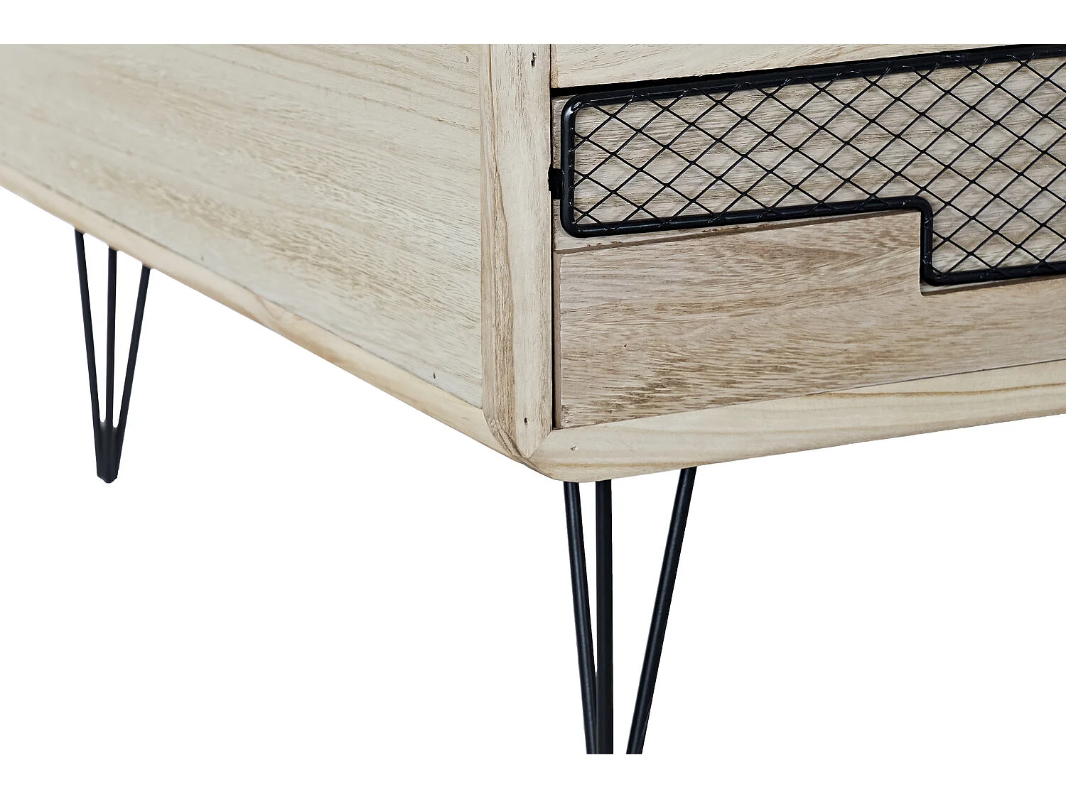 Mobile TV in metallo Paulownia 115X61X43 Naturale