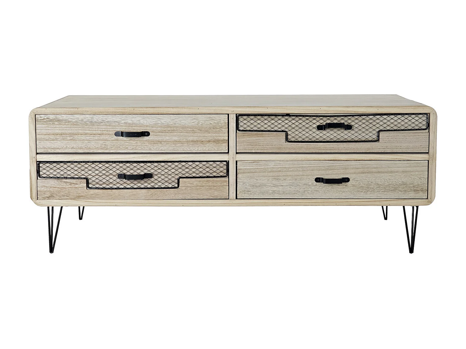 Mobile TV in metallo Paulownia 115X61X43 Naturale