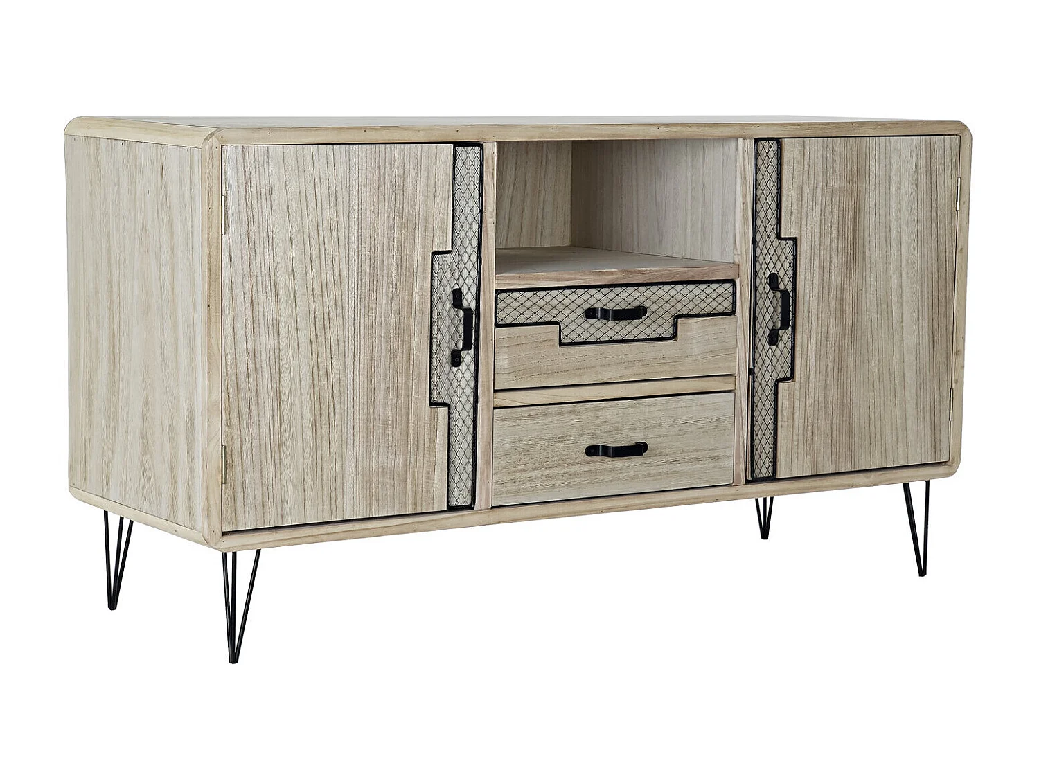 Buffet Paulownia Metallo 120X41X65 Naturale