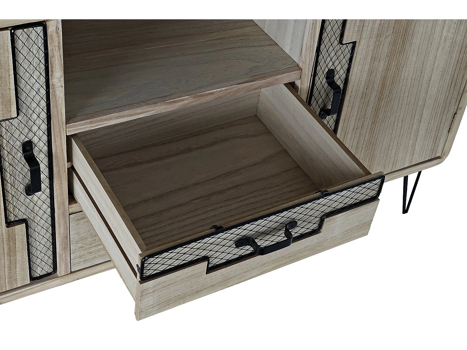 Buffet Paulownia Metallo 120X41X65 Naturale