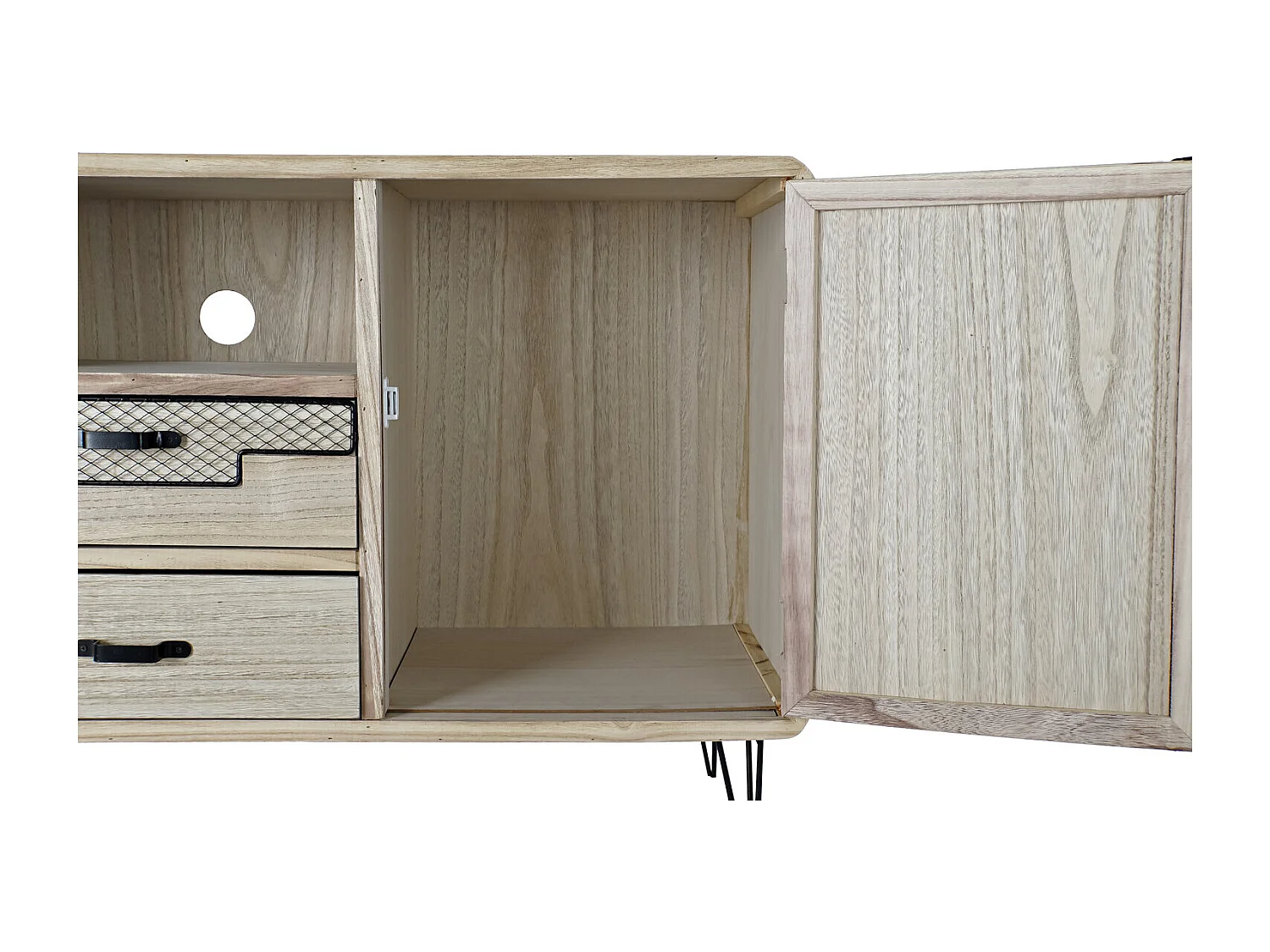 Buffet Paulownia Metallo 120X41X65 Naturale
