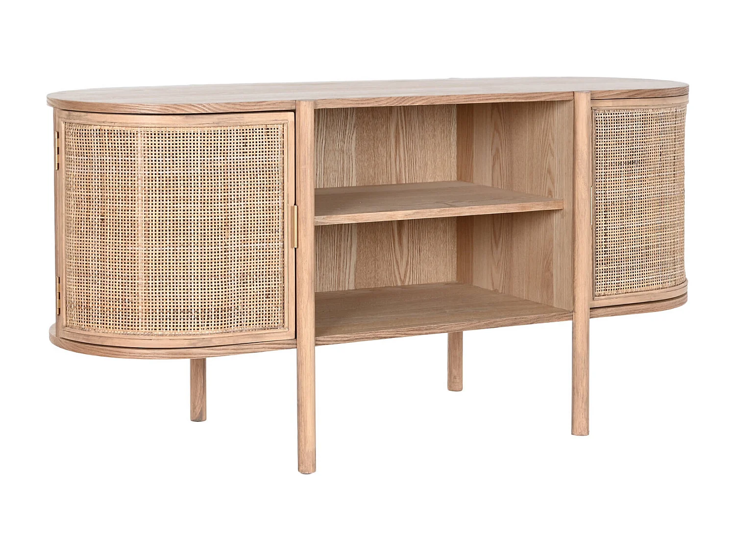 Mobile TV in rattan di legno di caucciù 120X43,5X60 naturale