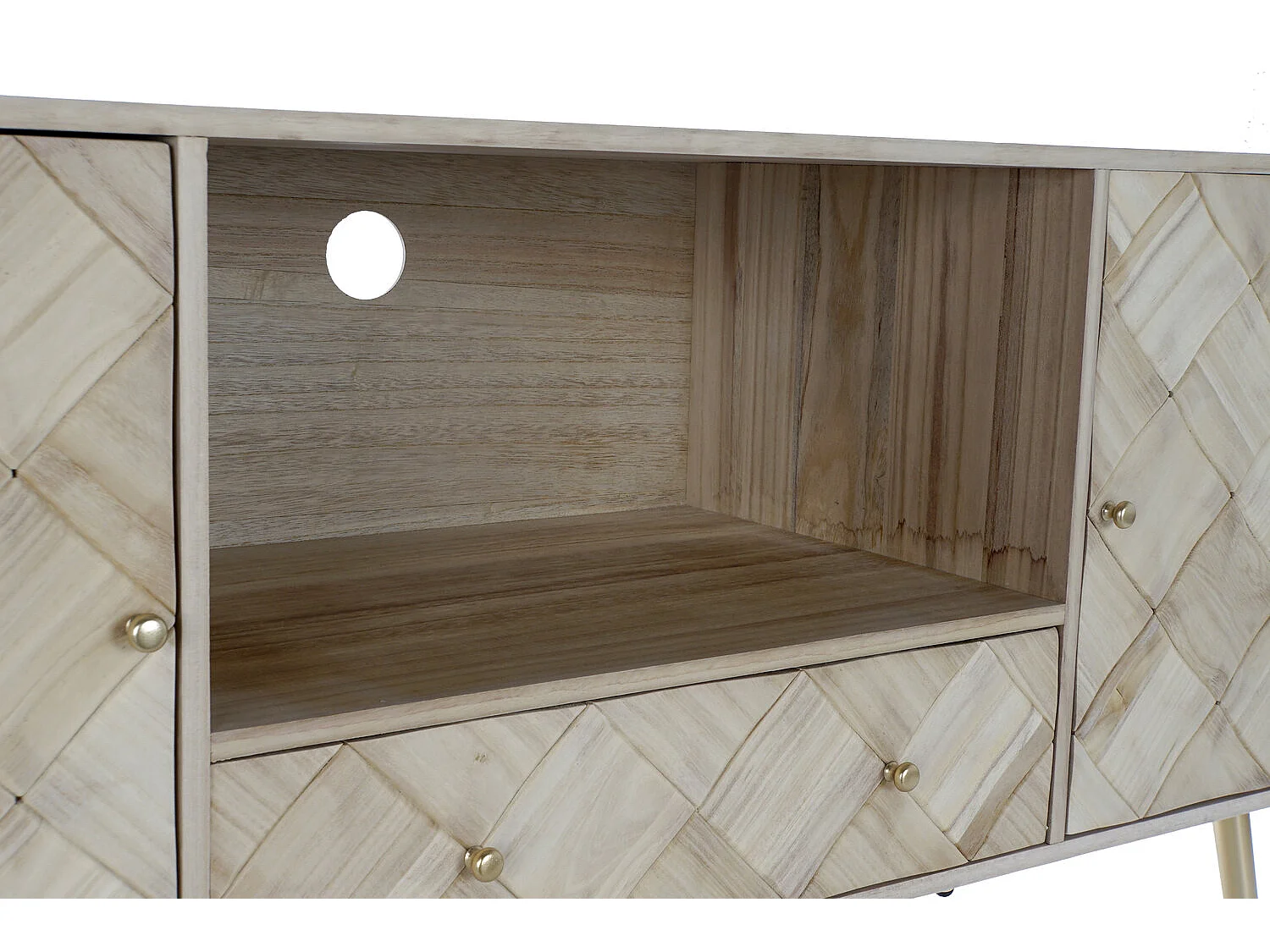 Tv-meubel van paulowniahout 118x40x65 cm, naturel