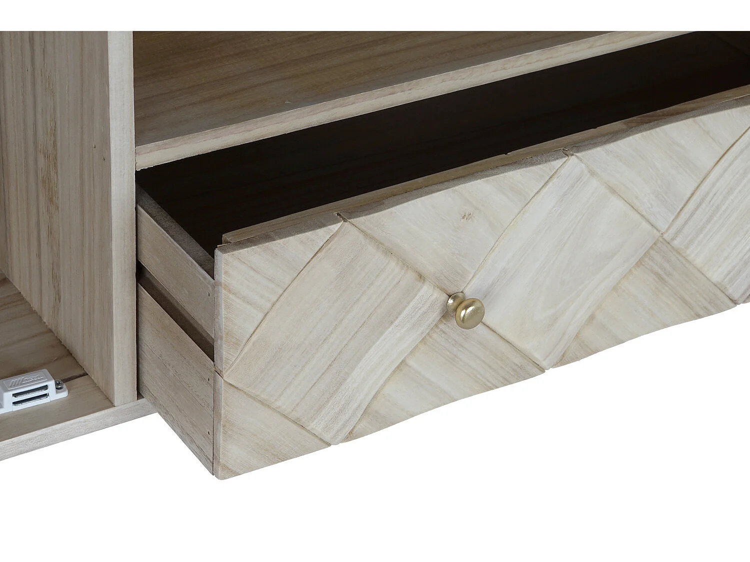 Tv-meubel van paulowniahout 118x40x65 cm, naturel