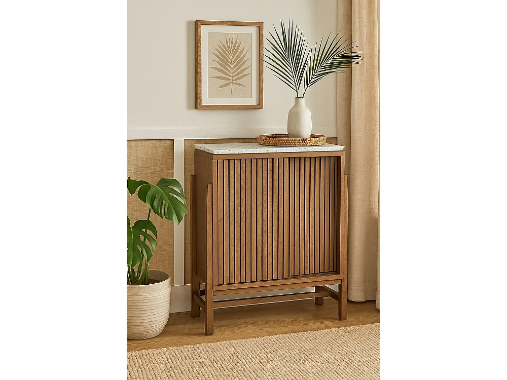 Dressoir van acaciahout terrazzo 80x40x110