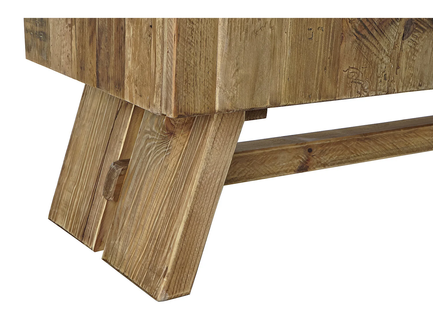 Mobile porta TV in legno riciclato, 180x45x60 cm, finitura naturale