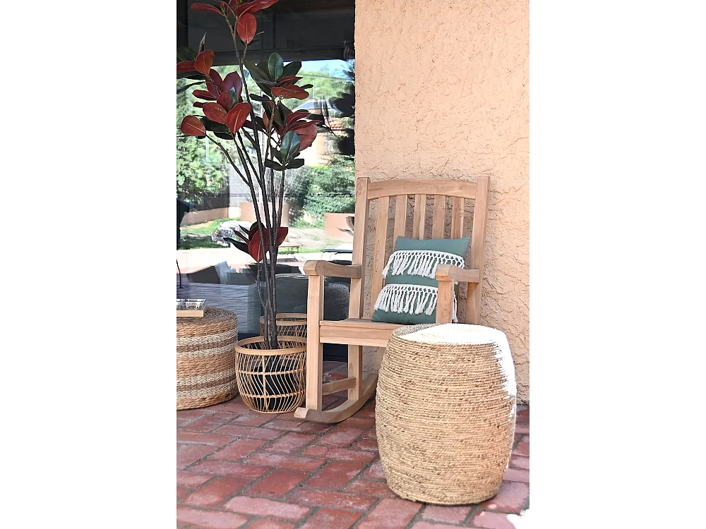 Voetsteun van henneptouw 45x45x52 naturel