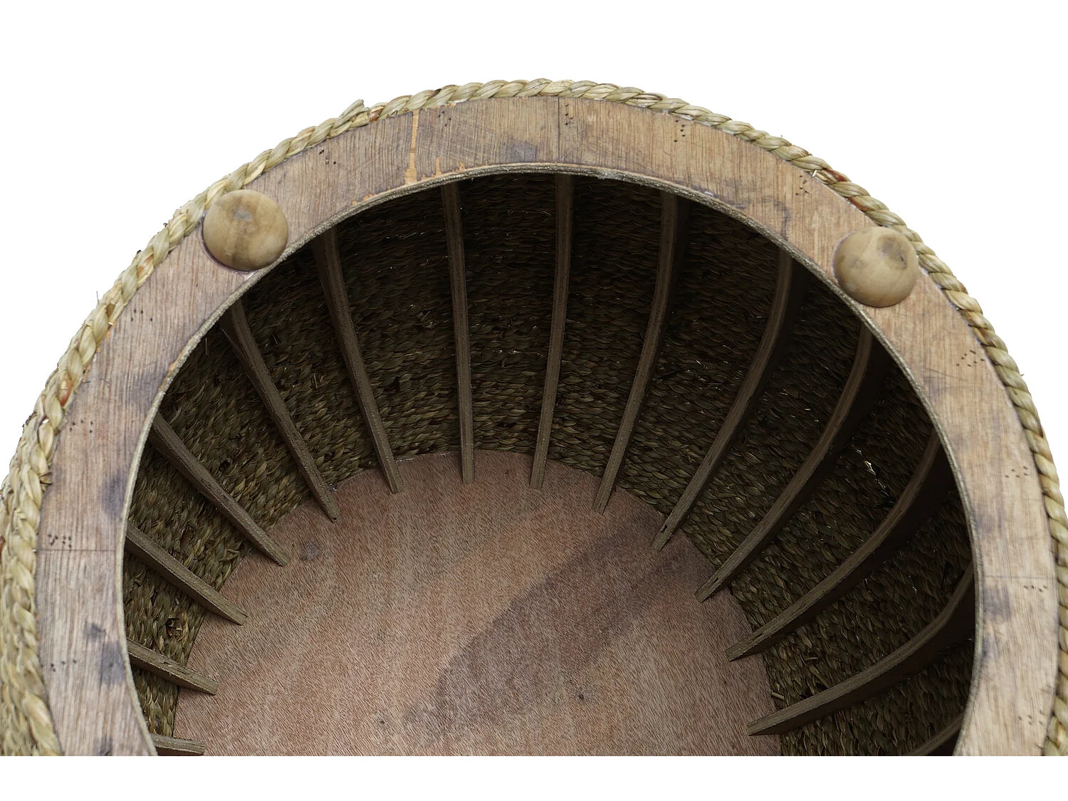 Voetsteun van henneptouw 45x45x52 naturel