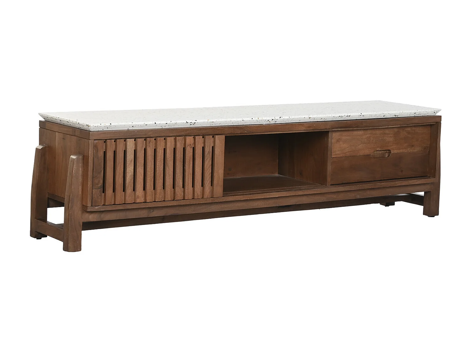 Mobile TV in terrazzo di acacia 166X46X52