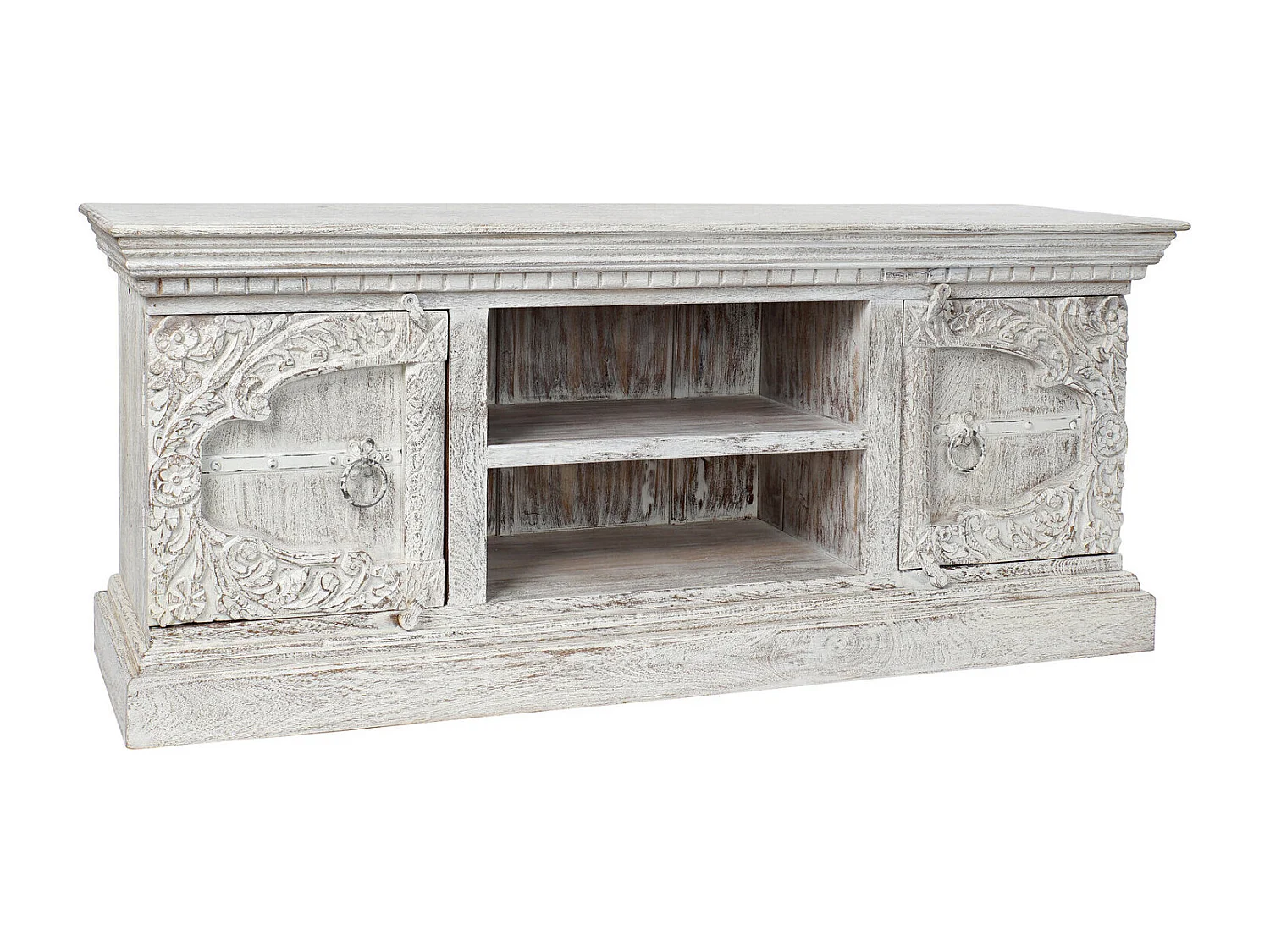 Mueble Tv Mango Metal 160X40X65 Decape Blanco