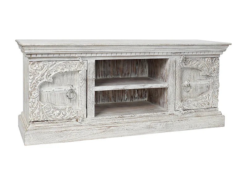 Mueble Tv Mango Metal 160X40X65 Decape Blanco