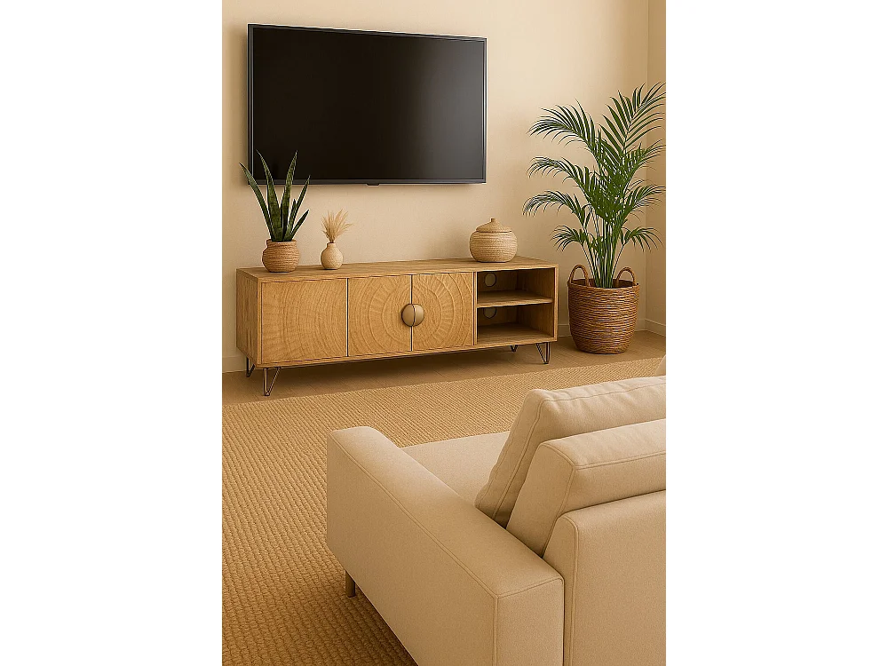 Mobile TV in metallo Mango 160X40X50 Mandala Naturale