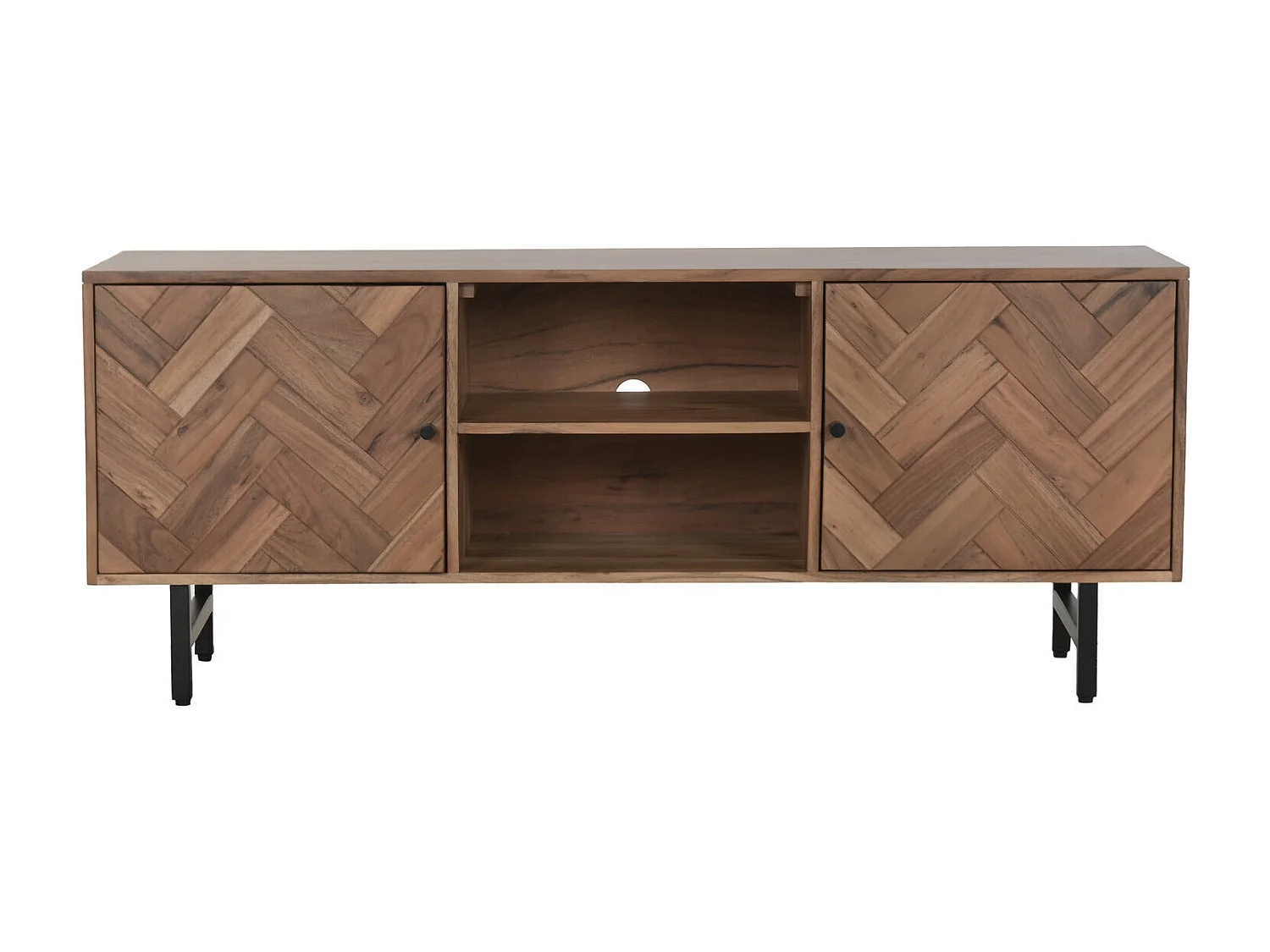 Mobile TV in metallo Acacia 140X40X55 Marrone