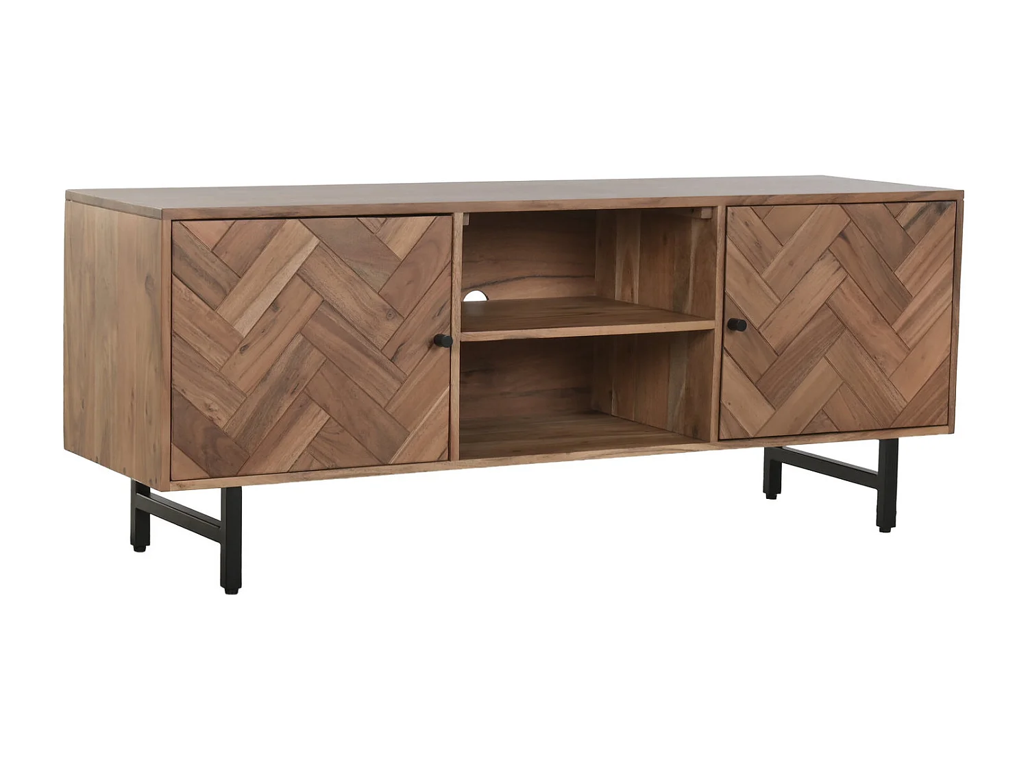 Mobile TV in metallo Acacia 140X40X55 Marrone