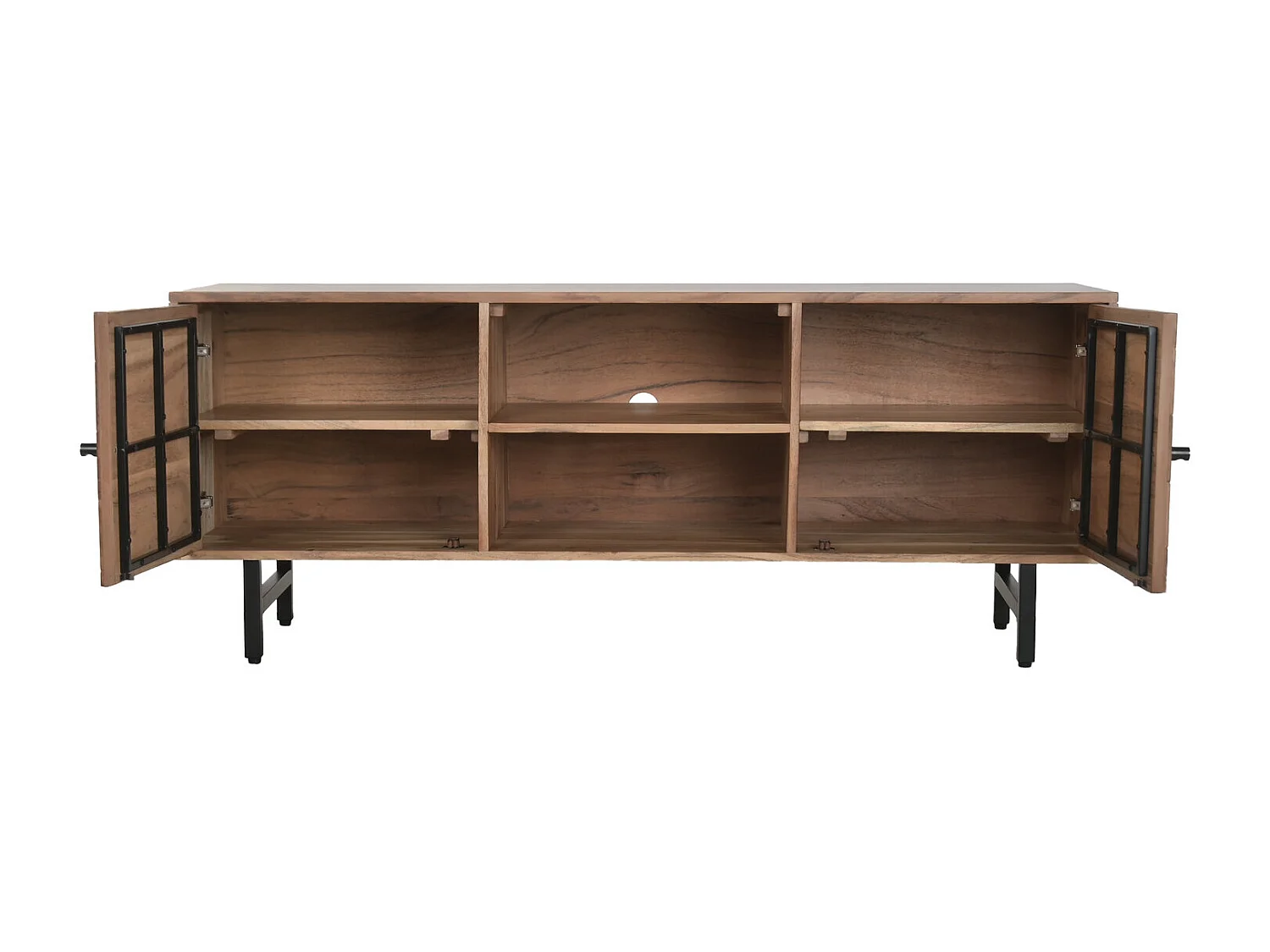 Mobile TV in metallo Acacia 140X40X55 Marrone