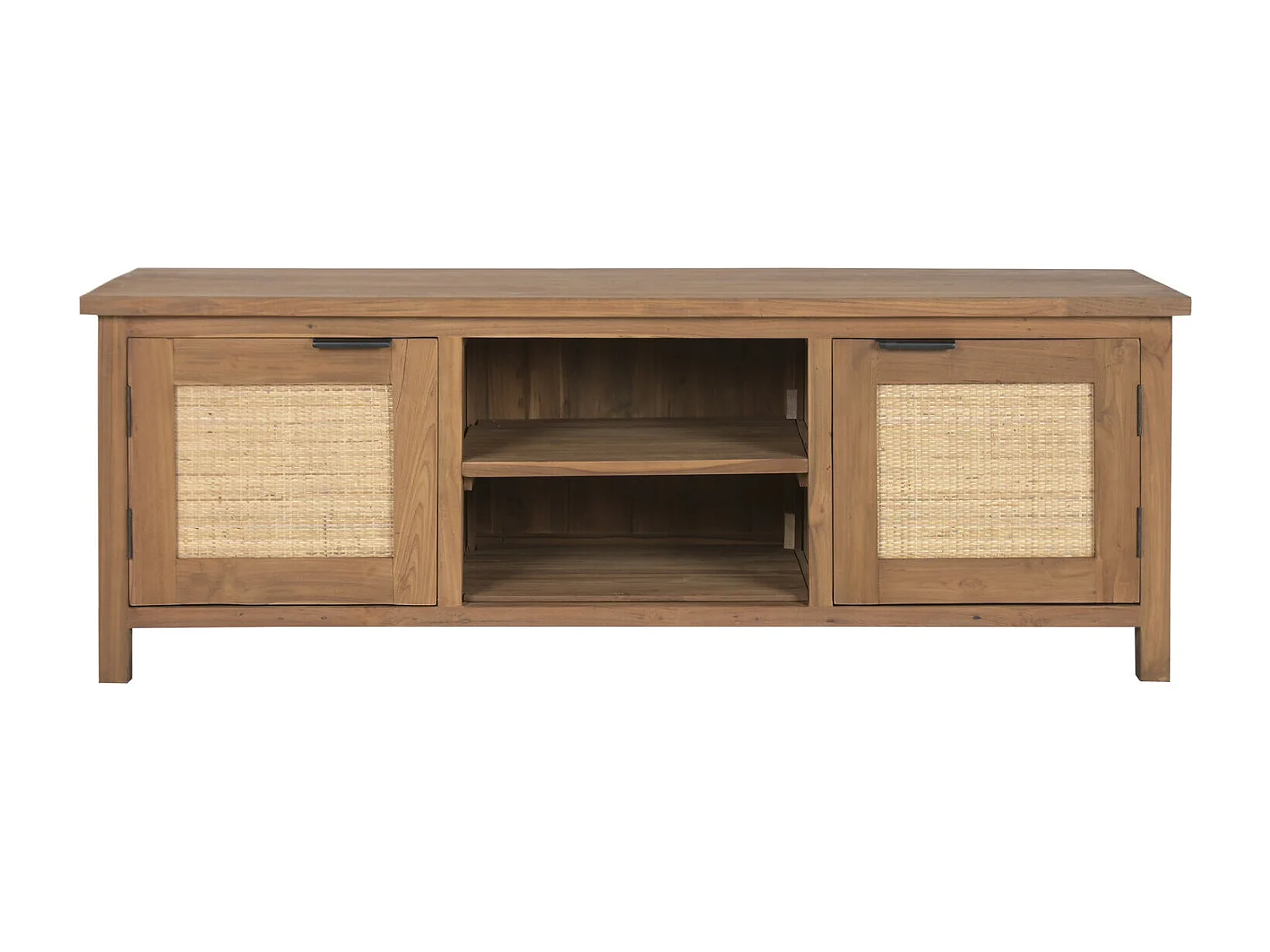 Mueble Tv Teca Reciclada Ratan 140X45X50 Marron