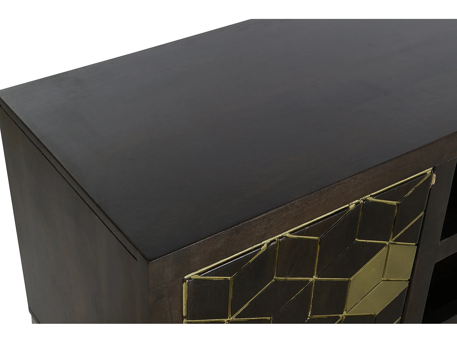 Mobile TV in metallo Acacia 140X40X55 Marrone