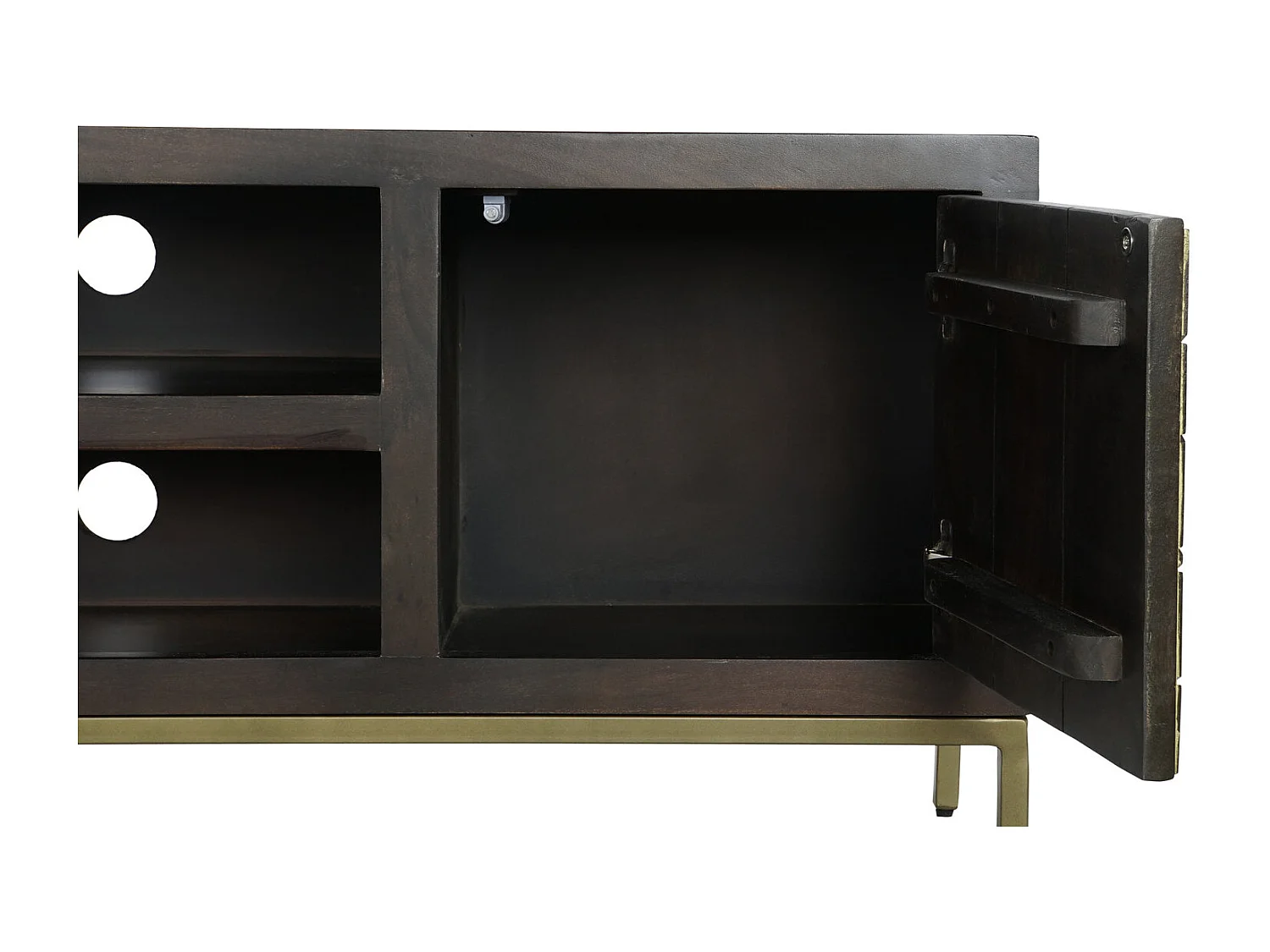Mobile TV in metallo Acacia 140X40X55 Marrone