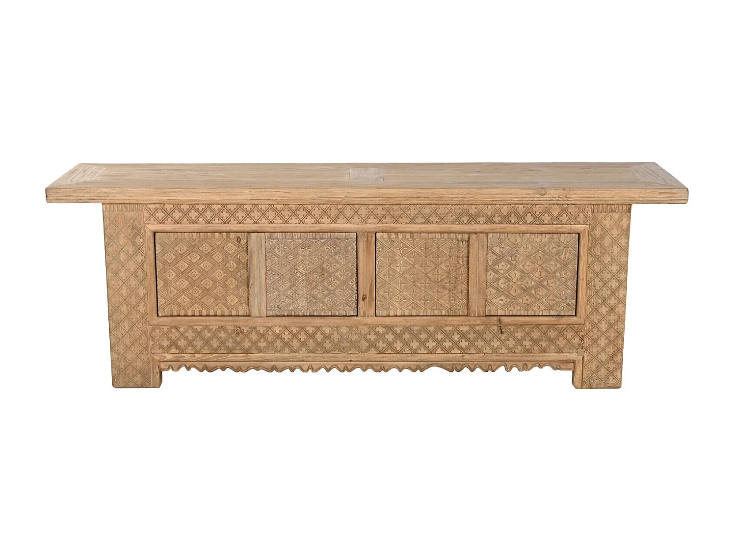 Mobile TV in olmo massello 180X44X60 intagliato naturale