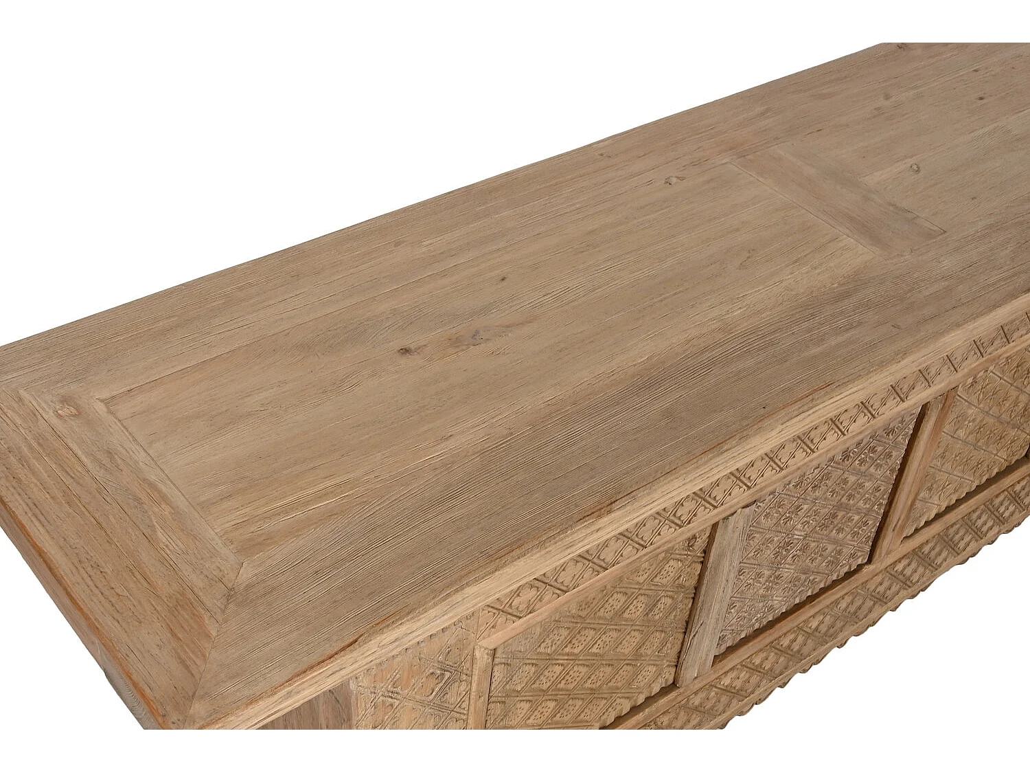 Mobile TV in olmo massello 180X44X60 intagliato naturale