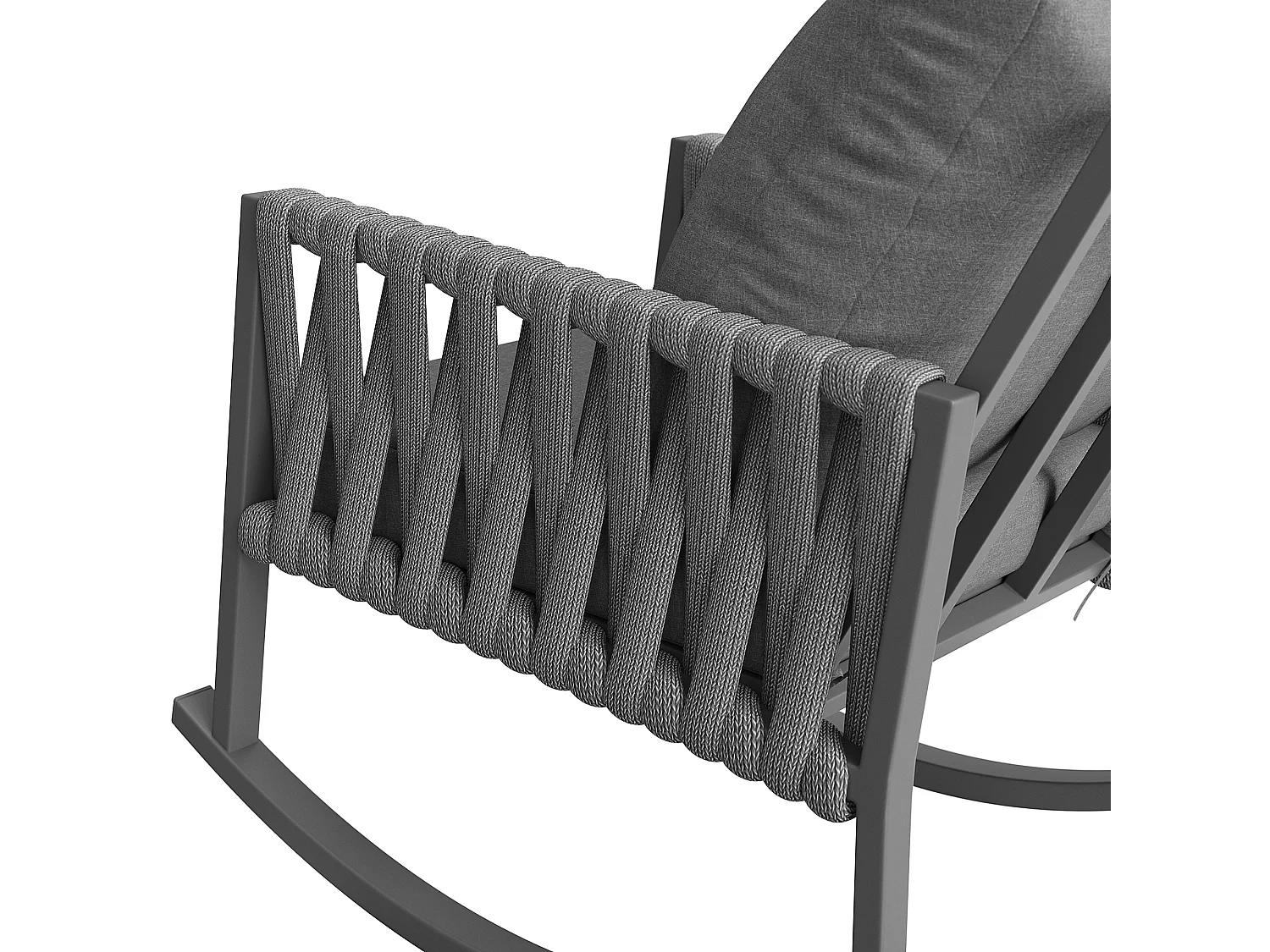 Fotel bujany ogrodowy - 65 x 79 x 78 cm - metalowa rama - z poduszkami - metal - szary