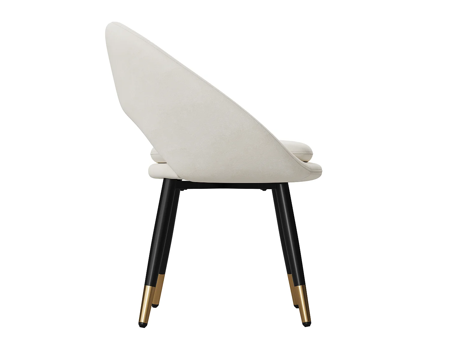 Lot de 6 chaises - Avec dossier ergonomique - Style moderne - Tissu velours - Beige