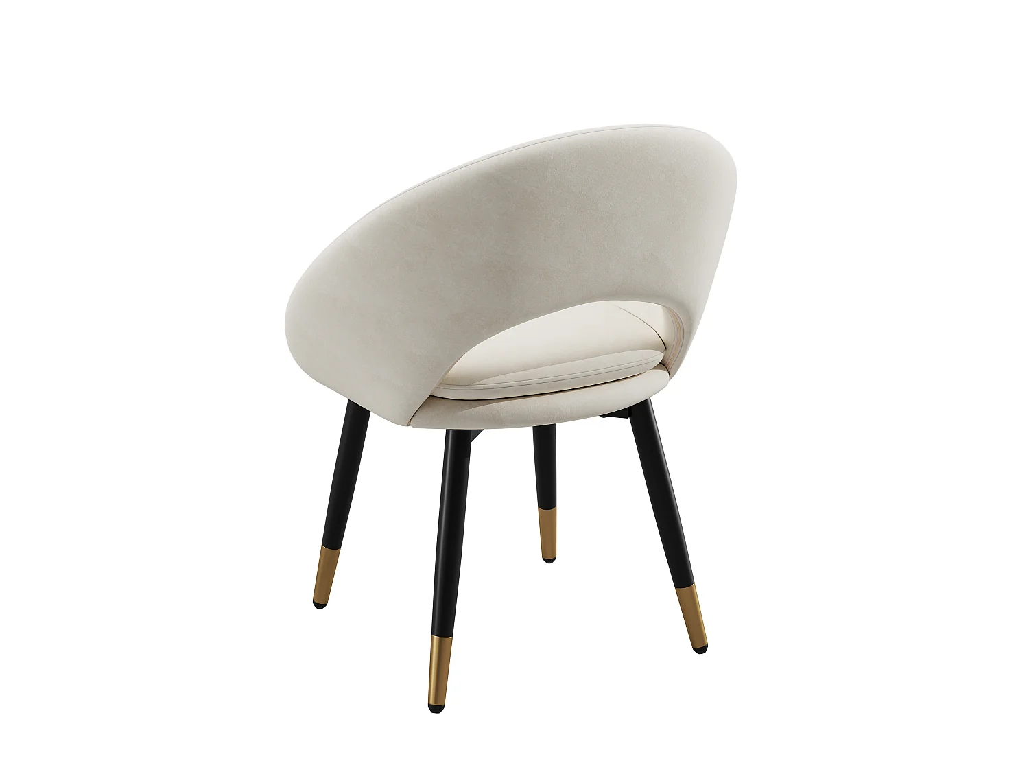 Lot de 6 chaises - Avec dossier ergonomique - Style moderne - Tissu velours - Beige