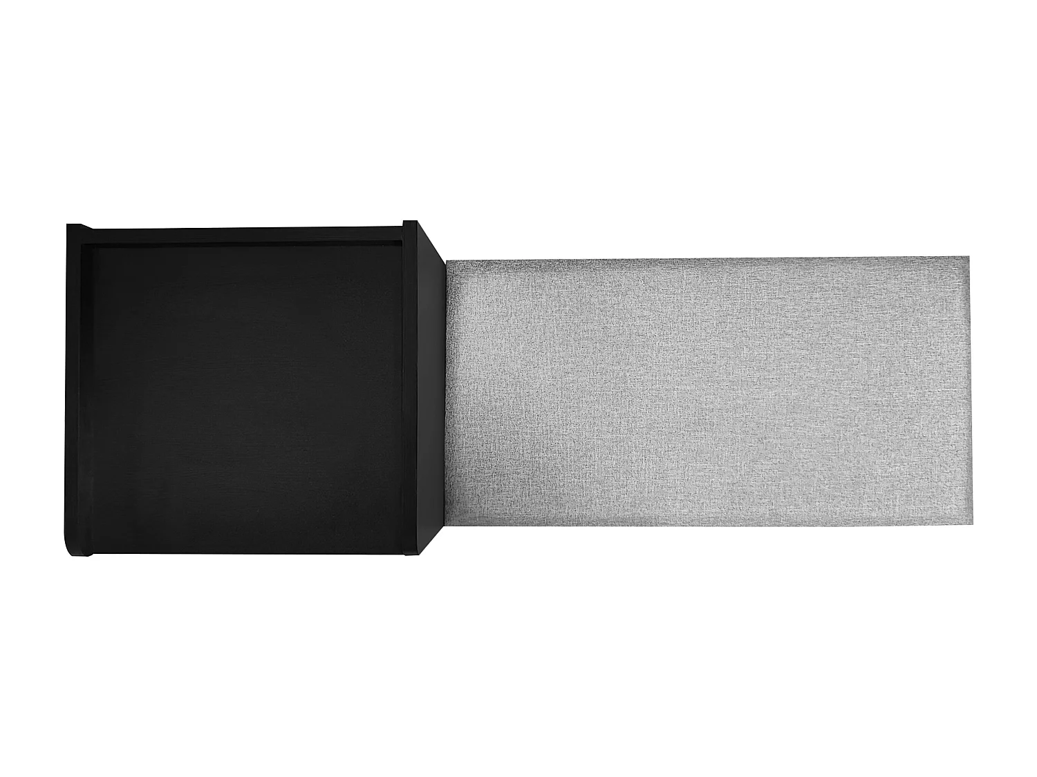 Banc à chaussures moderne - 100 x 34 x 68.5 cm - avec 3 portes et coussin - aggloméré - noir