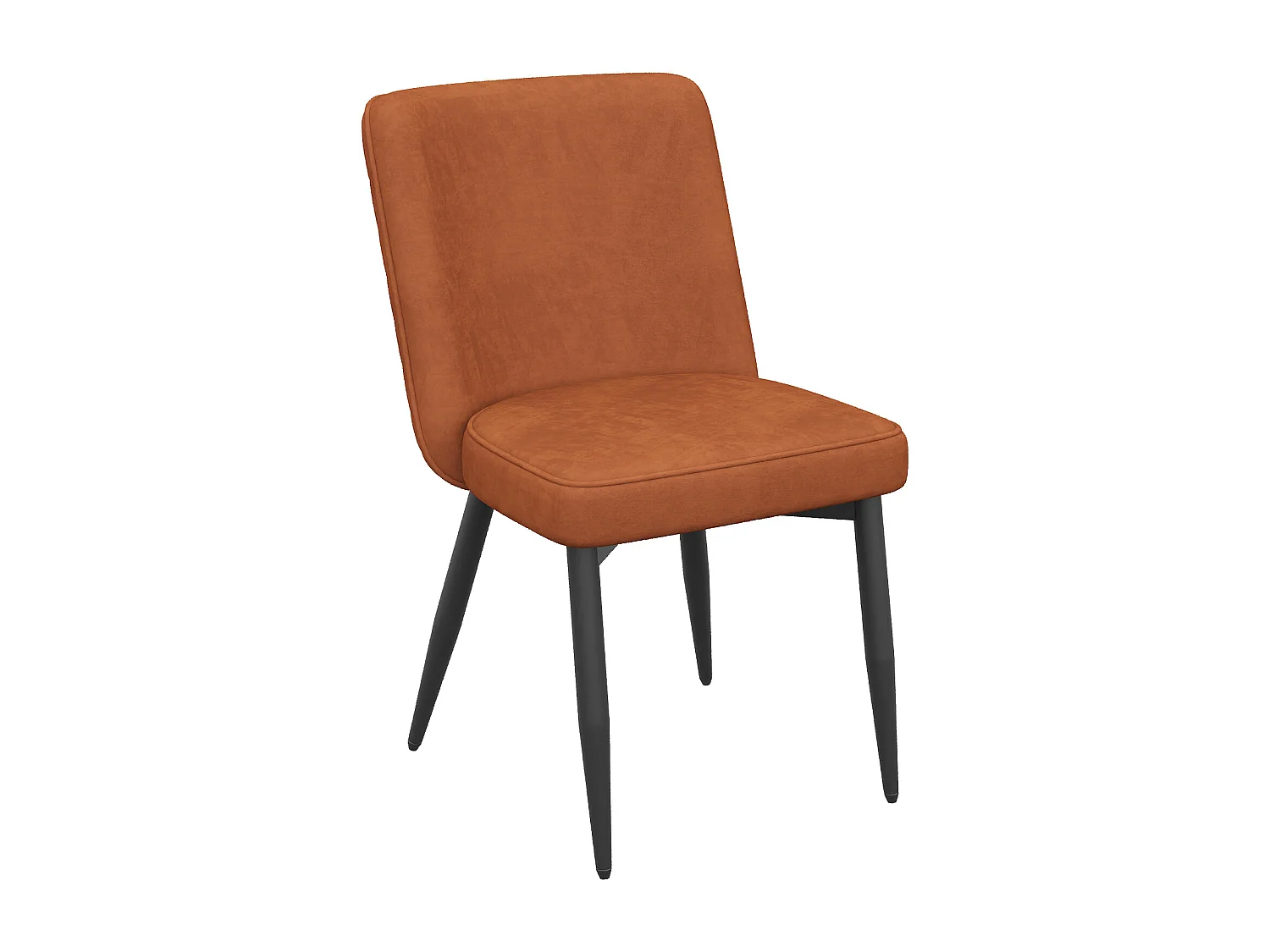 Kit di 6 sedie - Con schienali comodi - Stile moderno - Tessuto velluto - Arancione scuro