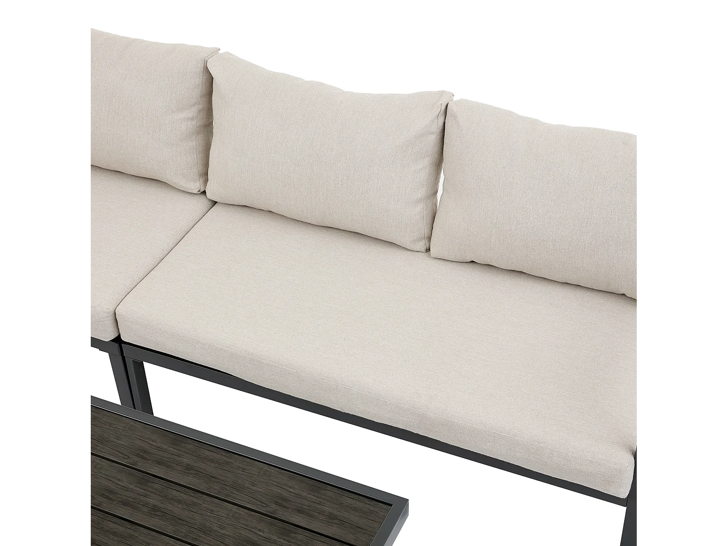 Zestaw mebli ogrodowych 9-osobowy - sofa + stół + ławka + hoker - wykonany z ocynkowanej rury stalowej - szary