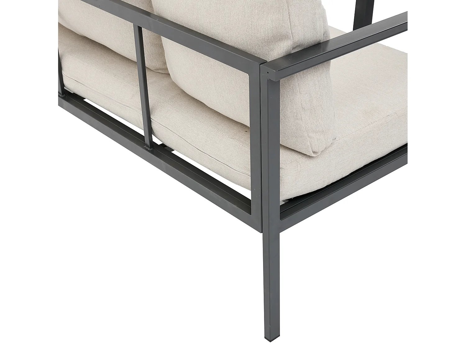 Zestaw mebli ogrodowych 9-osobowy - sofa + stół + ławka + hoker - wykonany z ocynkowanej rury stalowej - szary