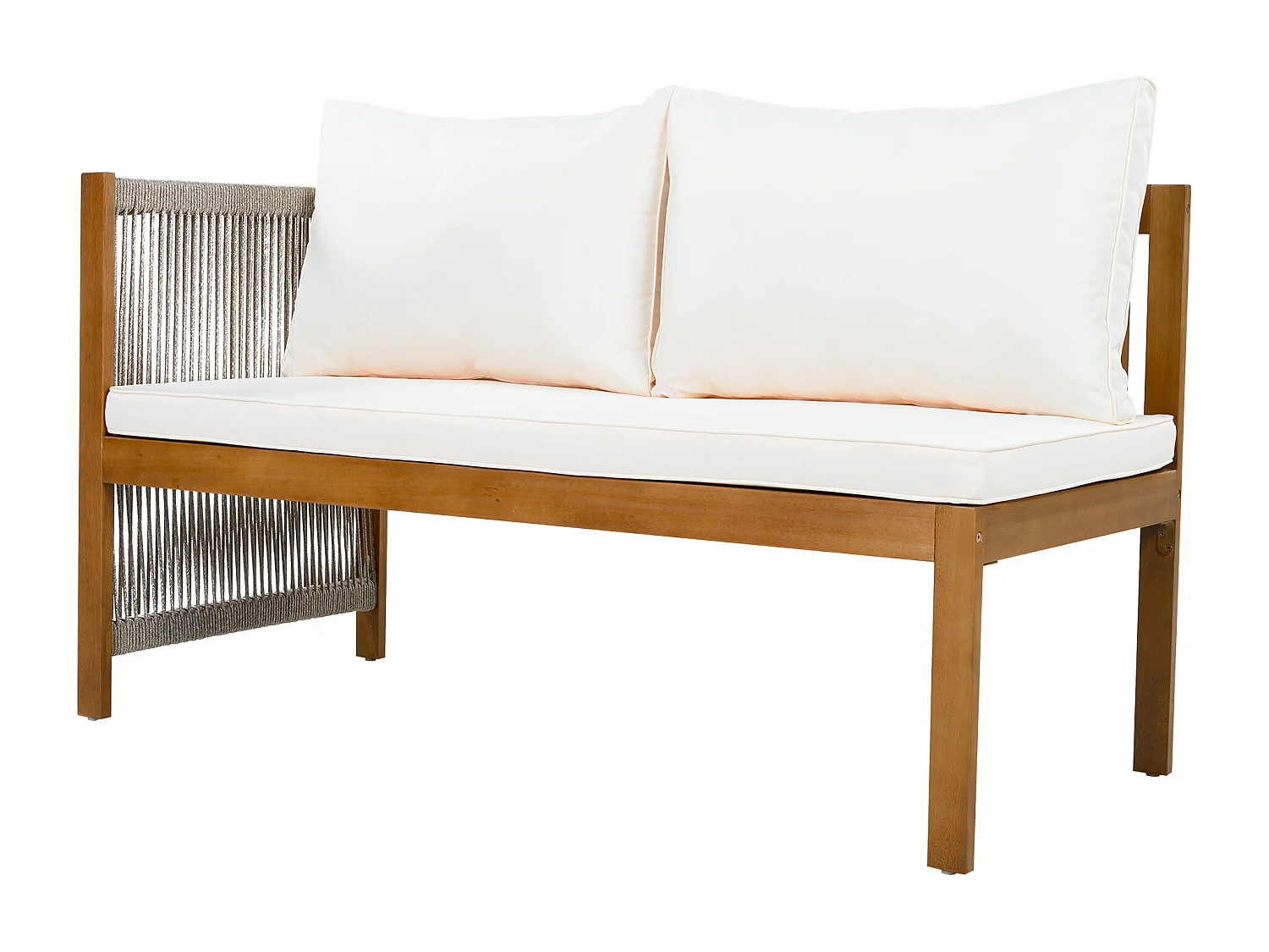 Ensemble de mobilier de jardin - 185.5 x 185.5 x 71.5 - avec canapé d'angle + table basse - acacia - beige